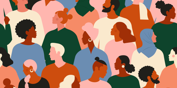 graphic of diverse people
