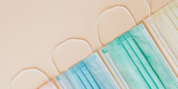 surgical masks in various colors