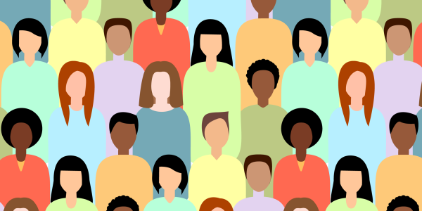simple drawing of diverse people in a cartoon style