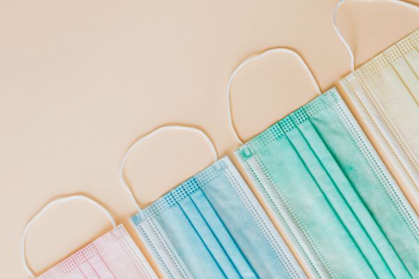 surgical masks in various colors