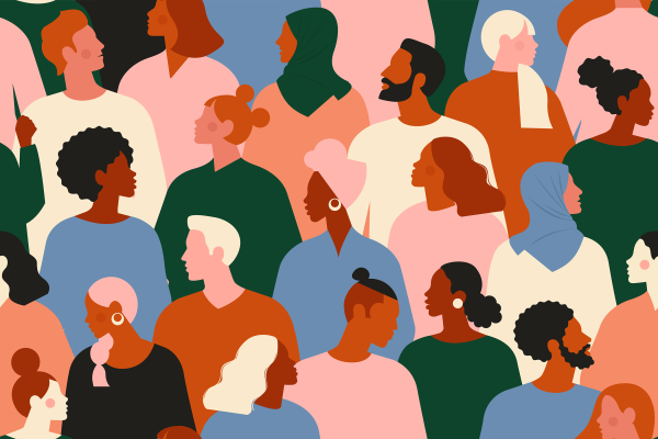 graphic of diverse people