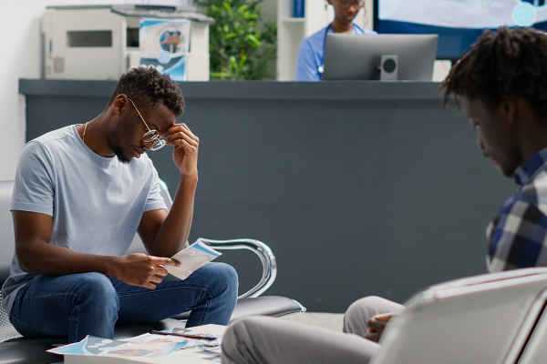 Man sitting in waiting room